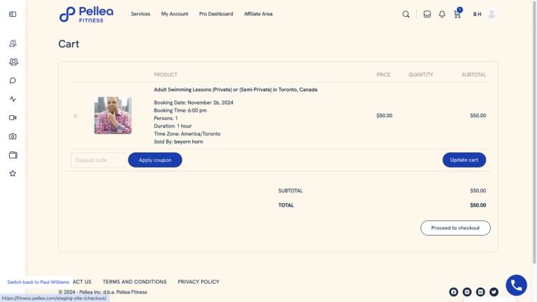 30.	Click “Proceed to Checkout”.