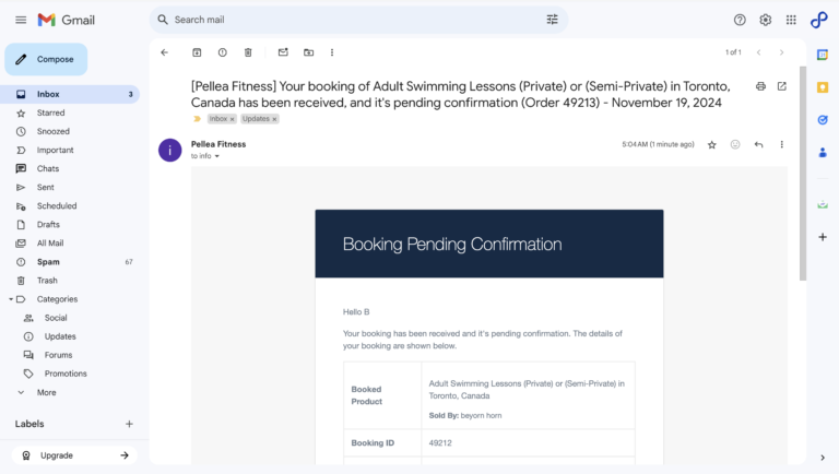 40.	Review the booking pending confirmation email.