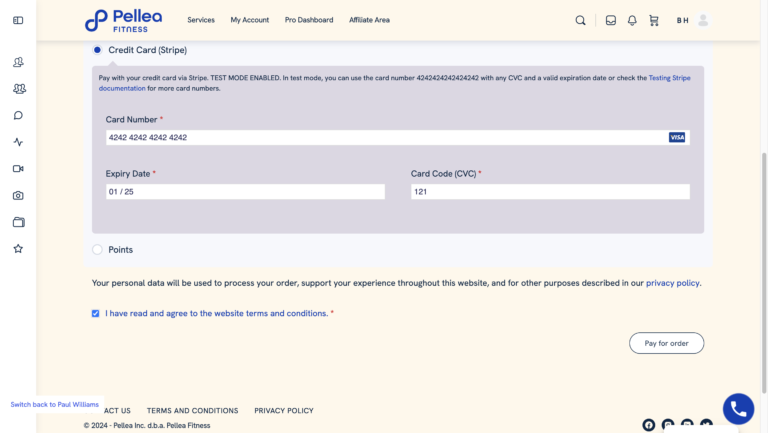 57.	Click on “Pay for Order”.