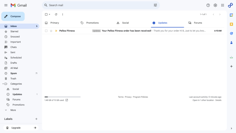 60.	Check your email account for the thank you for your order email.