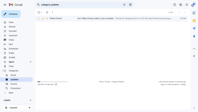 69.	Wait and check your email account for the thanks for shopping with us email.