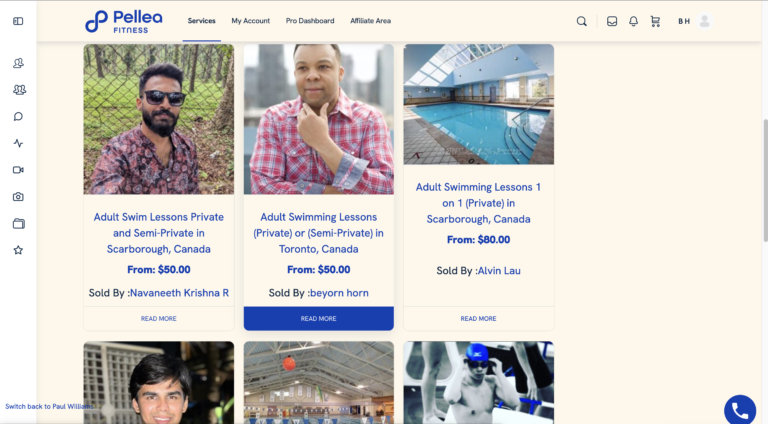 8.	Click “Profile Photo”, “Profile Name”, “Service Name”, or “Read More”.