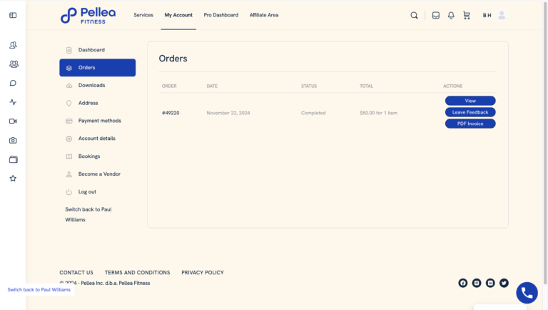 11.	Note details in the orders section.