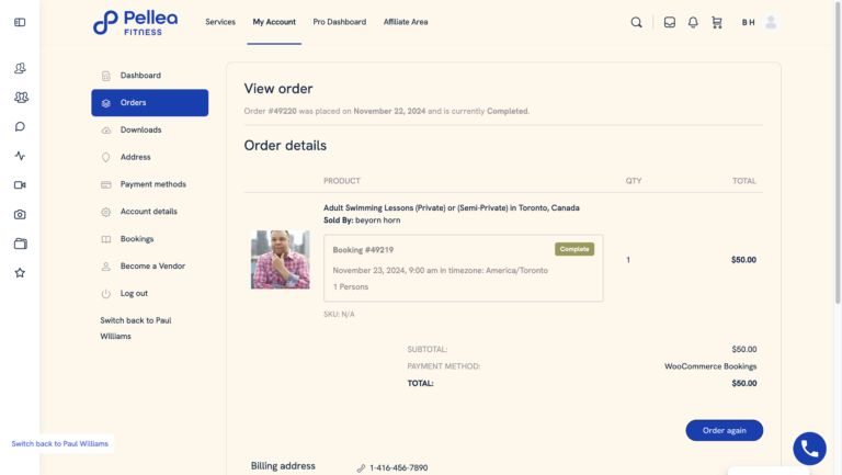 8.	Note details in the order details section.