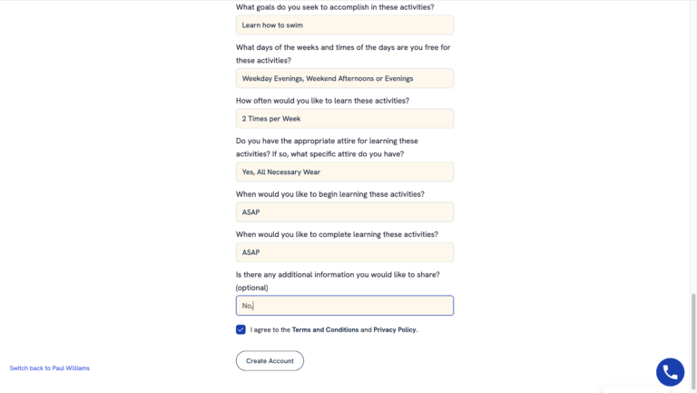 14.	Click “Create Account”.