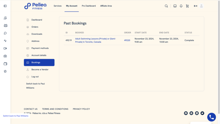 10.	Note details in today’s bookings and past bookings sections.