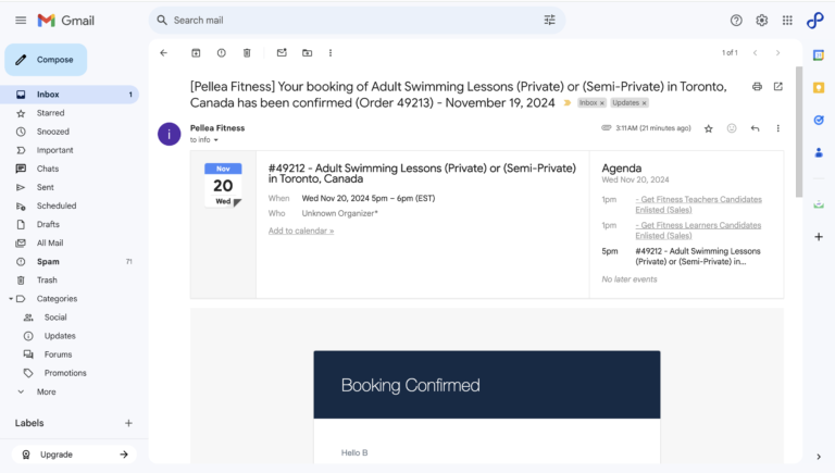 6.	Review the booking confirmed email.
