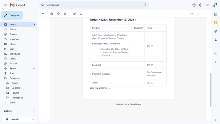 8.	Click the "View my booking" link in the booking confirmed email