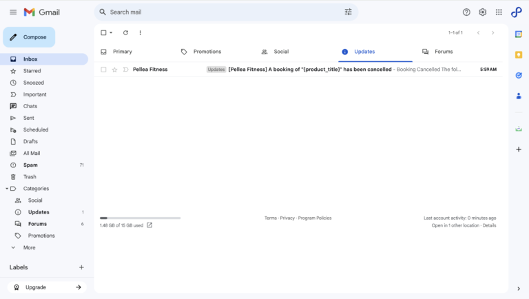 12.	Check your email account for the booking cancelled email.