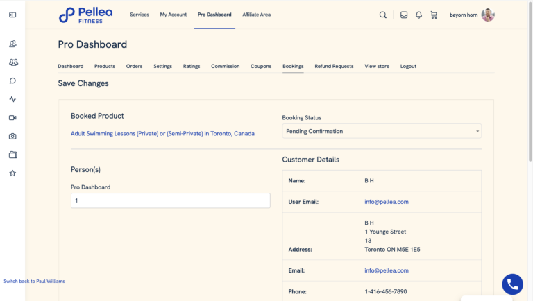 8.	Go to the booking status section.
