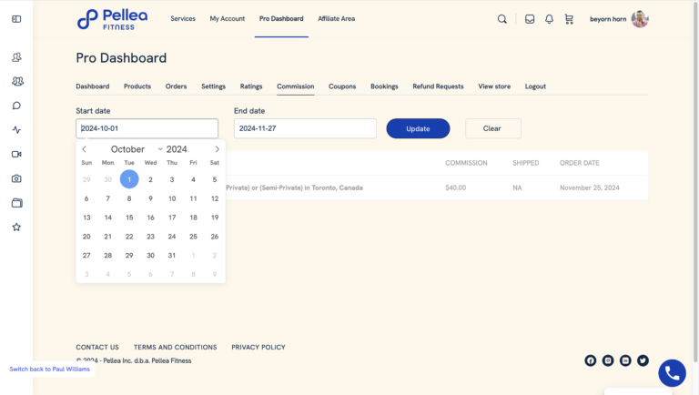 6.	Select a start date.