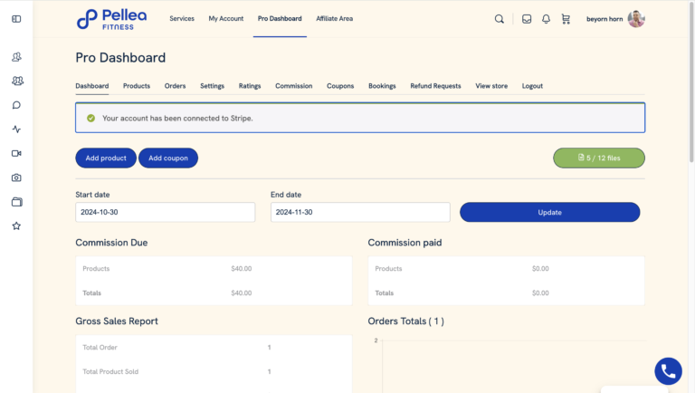 13.	Read your account has been connected to stripe message.
