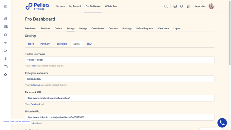 27.	Change your social information in the optional fields.