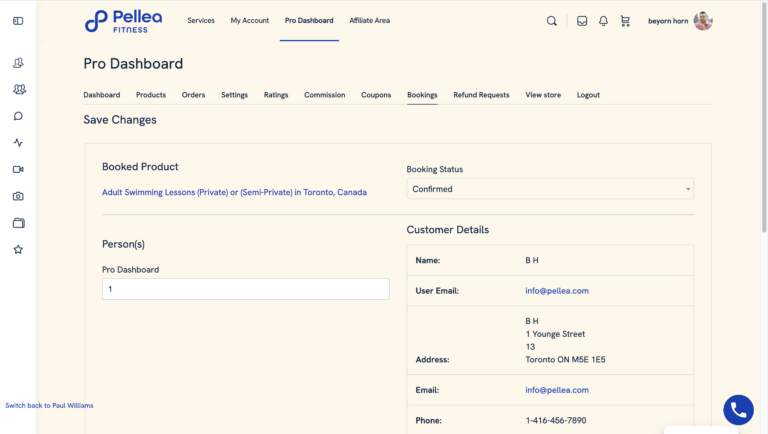 24.	Review the booked product section and make necessary changes.