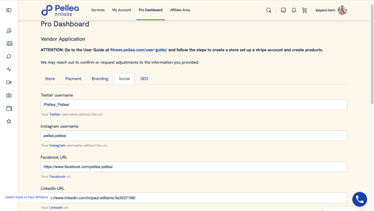 16.	Input your social information in the optional fields.