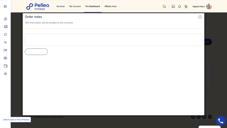 24.	Click “Add Order Note”.