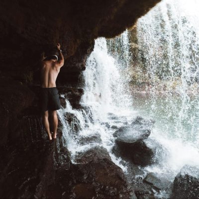 Pellea Fitness - Toronto Canada - Swimming Activity - Climber Under Water Fall